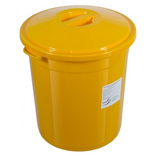 Бак для сбора, хранения и перевозки медицинских отходов (многоразовый с крышкой), 65 л